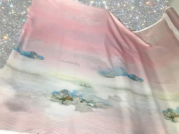 Chinese Han Classic Styles Fabric Clouds River Landscape Scenes Painting Pink Purple Fabric For Dress Costumes Curtain Decor
Chinese Han Classic Styles Fabric Clouds River Landscape Scenes Painting Pink Purple Fabric For Dress Costumes Curtain Decor