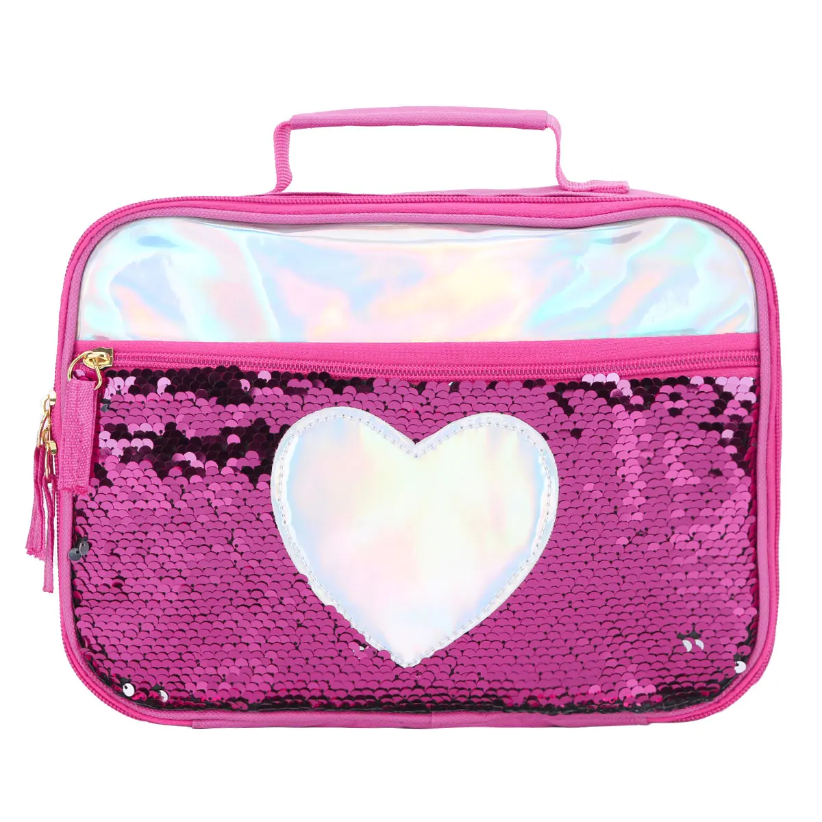 Fashion Glittering Shining Sequin Insulated Lunch Box Bag Smooth Zipper Front Pocket and Large Capacity for School Kids Girls
Fashion Glittering Shining Sequin Insulated Lunch Box Bag Smooth Zipper Front Pocket and Large Capacity for School Kids Girls