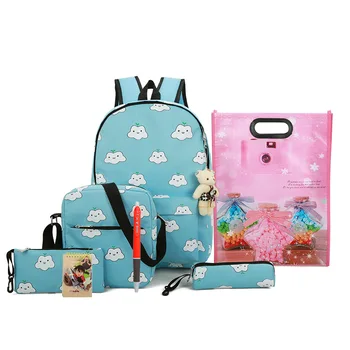 8 Pieces / Set Students Backpack Cute & Fashion Cute Cartoon Small Cloud Pattern Large Capacity Student School Backpack Hot Sa
8 Pieces / Set Students Backpack Cute & Fashion Cute Cartoon Small Cloud Pattern Large Capacity Student School Backpack Hot Sa
