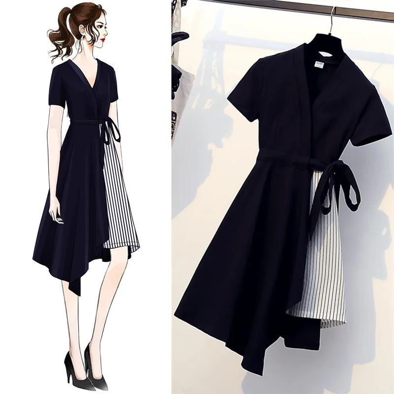 plus size V Neck high waist office dress patchwork Print dress women summer Ladies Short Sleeve Party Dress vestidos robe femme
plus size V Neck high waist office dress patchwork Print dress women summer Ladies Short Sleeve Party Dress vestidos robe femme