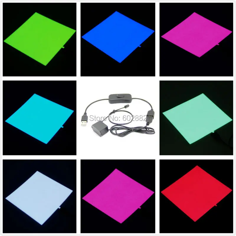 led panel 10x10cm el panel, backlight (7 colors available) + 5v USB Inverter with USB Switch Mix order available
led panel 10x10cm el panel, backlight (7 colors available) + 5v USB Inverter with USB Switch Mix order available