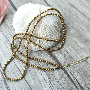 10 Strands 3mm golden Hematite beads Long chain necklace DIY Making necklace Jewelry finding PD214
10 Strands 3mm golden Hematite beads Long chain necklace DIY Making necklace Jewelry finding PD214