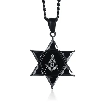 Star of David with Masonic and Black CZ Stones Pendant Necklace for Men Stainless Steel Freemasonry Hip Hop Male Jewelry 24"
Star of David with Masonic and Black CZ Stones Pendant Necklace for Men Stainless Steel Freemasonry Hip Hop Male Jewelry 24"