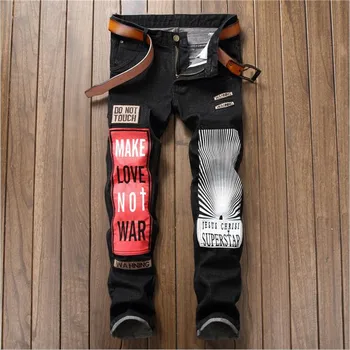 Newsosoo Personality Badge Patchwork Jeans Men Ripped Jeans Black Letter Biker Jeans Denim Straight Slim Fit Casual Pants 17007#
Newsosoo Personality Badge Patchwork Jeans Men Ripped Jeans Black Letter Biker Jeans Denim Straight Slim Fit Casual Pants 17007#
