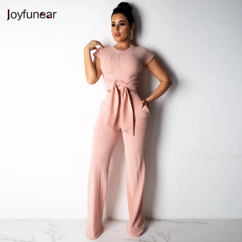 Joyfunear Summer Sexy 2 Piece Set Women Set O Neck Top And Pants Two Piece Set Casual Tracksuit Pink Black 2019 Club Outfits
Joyfunear Summer Sexy 2 Piece Set Women Set O Neck Top And Pants Two Piece Set Casual Tracksuit Pink Black 2019 Club Outfits