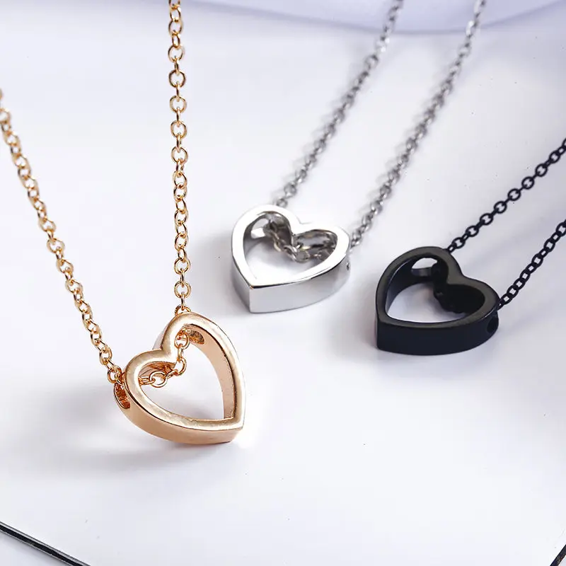Fashion Design Black Heart Necklace Gold Silver color simple Hollow Jewellery The best of birthday treat
Fashion Design Black Heart Necklace Gold Silver color simple Hollow Jewellery The best of birthday treat
