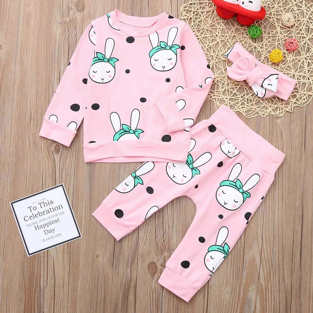 3PCS Toddler Baby Girl Boy Long Sleeved O-neck Cartoon Rabbit Printed Tops+Pants+Headbands Clothes Outfit Girls Clothing Set new
3PCS Toddler Baby Girl Boy Long Sleeved O-neck Cartoon Rabbit Printed Tops+Pants+Headbands Clothes Outfit Girls Clothing Set new