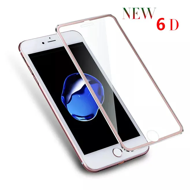 

6D Curved edge Full Cover Screen Protector For iPhone 6s 7 8 X 5s Tempered Glass For Apple iPhone5c 7 8 6Plus SE Metal+Glass 6D