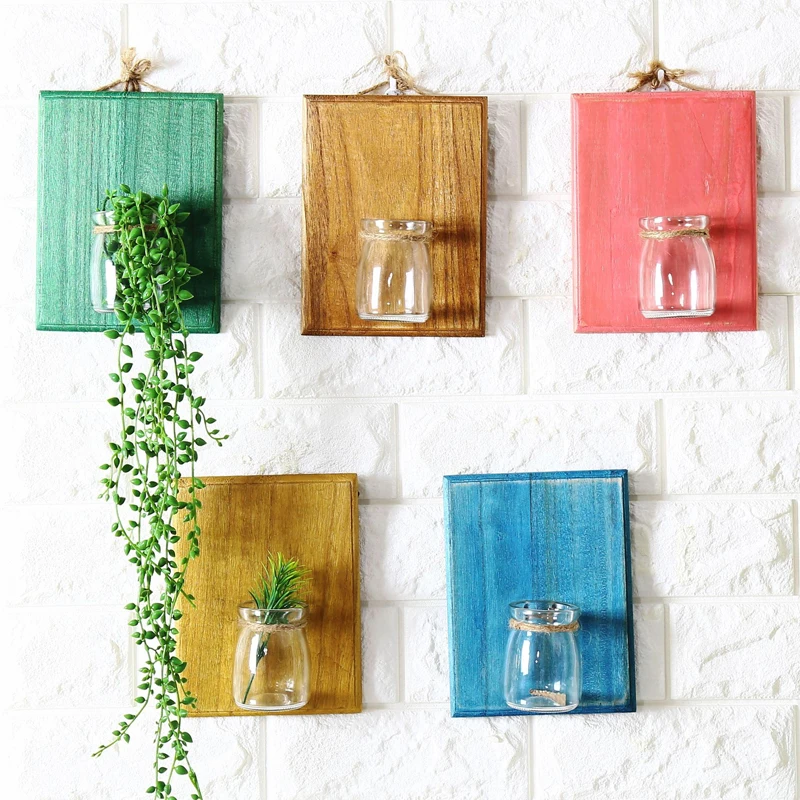 Fresh Colorful Wood Hydroponics Pudding Vase Pastoral Style Glass Flower Pot Wall Hanging Decor
Fresh Colorful Wood Hydroponics Pudding Vase Pastoral Style Glass Flower Pot Wall Hanging Decor