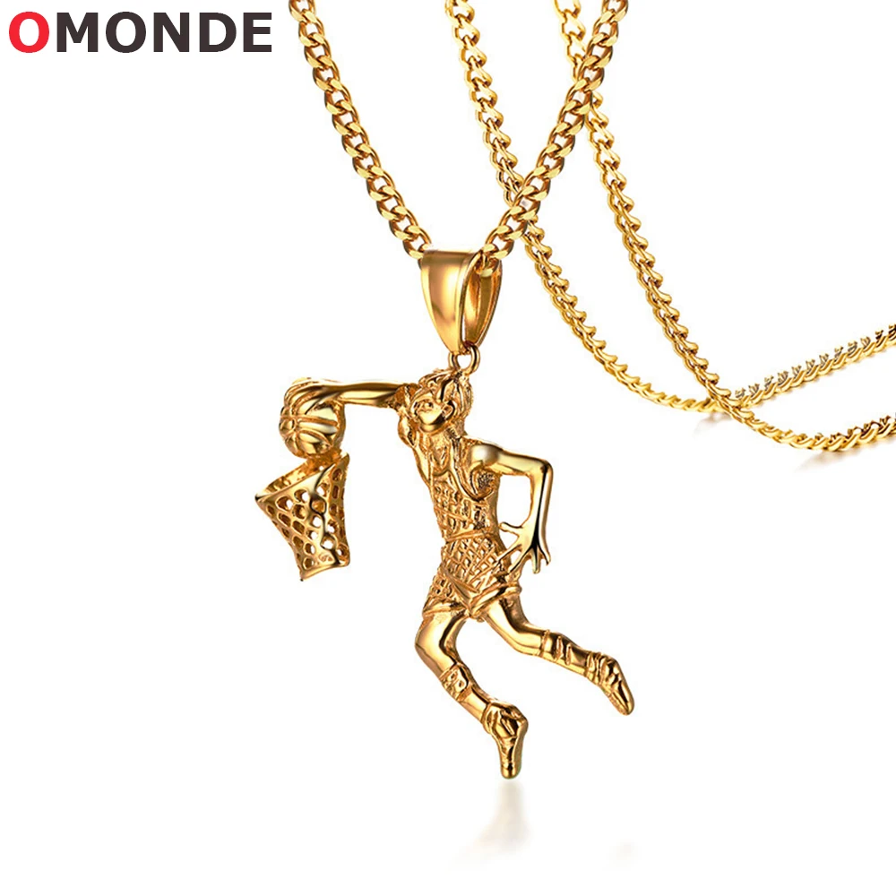 Slam Dunk Basketball Pendant Necklace Gold Color Stainless Steel Link Chains for Men Cager Boy Fitness Sporty Rock Jewelry
Slam Dunk Basketball Pendant Necklace Gold Color Stainless Steel Link Chains for Men Cager Boy Fitness Sporty Rock Jewelry