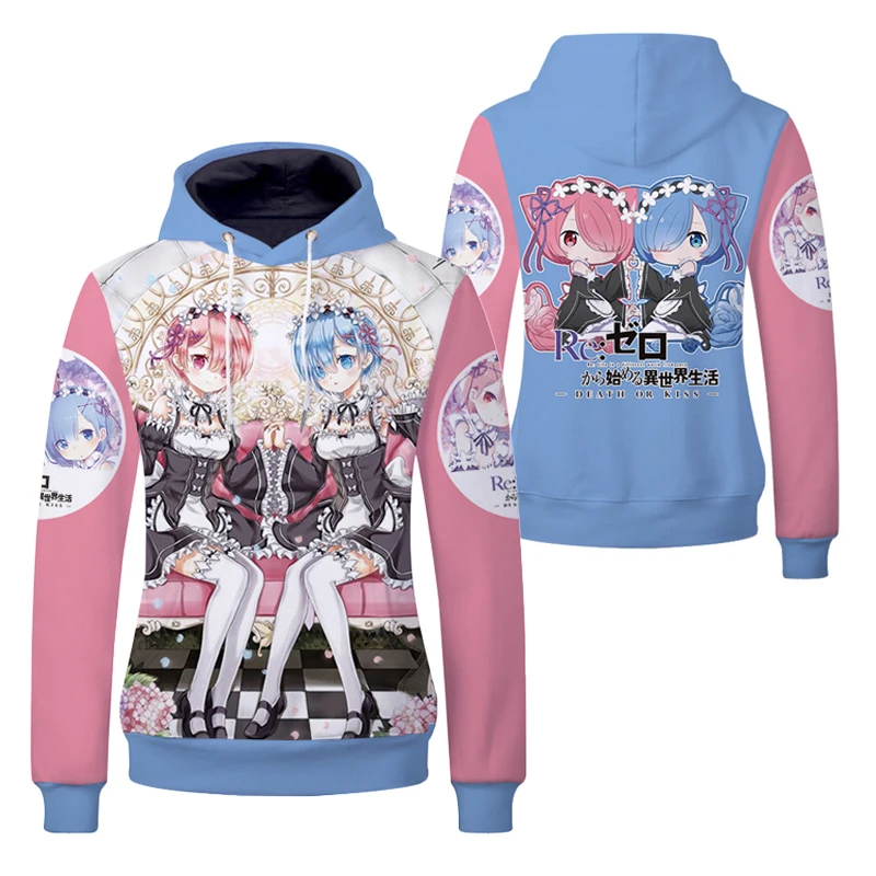 Re Life in a different world from zero Emiria Emilia Rem Ram Printed Pullover Hooded Hoodie Cosplay Costume Men Women Sweatshirt
Re Life in a different world from zero Emiria Emilia Rem Ram Printed Pullover Hooded Hoodie Cosplay Costume Men Women Sweatshirt
