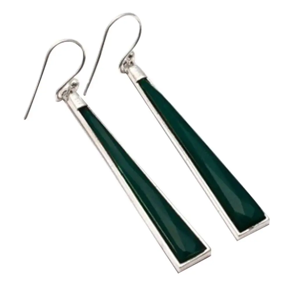 NiaoZaiFei YunZaiKan Genuine Green Onyx 925 Sterling Silver Earrings,58 mm, 2SE0350
NiaoZaiFei YunZaiKan Genuine Green Onyx 925 Sterling Silver Earrings,58 mm, 2SE0350