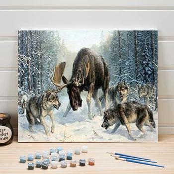DIY Painting Paint By Number Animals Deer Wolves On Canvas Wall Pictures For Living Room Acrylic Coloring Art Adults Drawing Kit 
DIY Painting Paint By Number Animals Deer Wolves On Canvas Wall Pictures For Living Room Acrylic Coloring Art Adults Drawing Kit