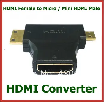 500pcs DHL 3-in-1 Gold Plated HDMI Female to Micro / Mini HDMI Male Converter Adapter HDMI Connector Extender High Quality
500pcs DHL 3-in-1 Gold Plated HDMI Female to Micro / Mini HDMI Male Converter Adapter HDMI Connector Extender High Quality