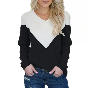 Fashion Sexy Loose Sweatshirt V-Neck Korean White Splice Women Sweatshirts 2019 Autumn Winter Long Sleeve Tops Sweatshirt Female
Fashion Sexy Loose Sweatshirt V-Neck Korean White Splice Women Sweatshirts 2019 Autumn Winter Long Sleeve Tops Sweatshirt Female
