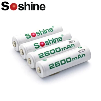 

4pcs Soshine RTU Low self-discharge 2600mAh AA battery 1.2V Ni-Mh Rechargeable Battery with Battery Box