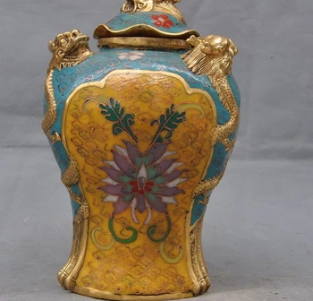 Old Chinese Palace Bronze Cloisonne Qianlong Marked Dragon Statue Pot jar CrockA 
Old Chinese Palace Bronze Cloisonne Qianlong Marked Dragon Statue Pot jar CrockA