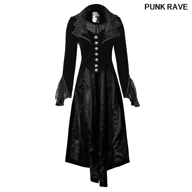 Gothic Woman Velvet Jacquard Full Sleeve Cascade Collar Coat Tail Lace Black Vintage Long Jacket Halloween Party PUNK RAVE Y-658
Gothic Woman Velvet Jacquard Full Sleeve Cascade Collar Coat Tail Lace Black Vintage Long Jacket Halloween Party PUNK RAVE Y-658