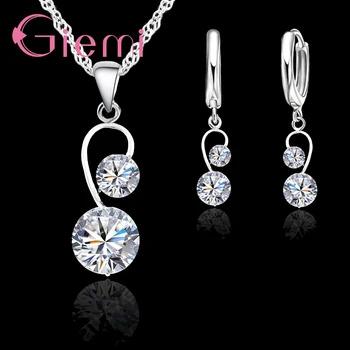 Super Shinning Cubic Zirconia Solid 925 Sterling Silver Necklace Pendant Earrings Jewelry Sets For Women Ladies Jewelry Gift
Super Shinning Cubic Zirconia Solid 925 Sterling Silver Necklace Pendant Earrings Jewelry Sets For Women Ladies Jewelry Gift