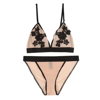 Women Embroidery Bra Brief Sets Floral Transparent Lace Wire Free Ultra-thin Sexy Girls Lingerie Set
Women Embroidery Bra Brief Sets Floral Transparent Lace Wire Free Ultra-thin Sexy Girls Lingerie Set