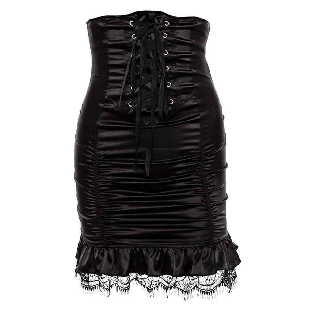 Gothic Bodycon Skirt Women Autumn Stylish Lace Bandage Pleated Zipper High Waist Slim Ladies Party Club Sexy Goth Black Skirts
Gothic Bodycon Skirt Women Autumn Stylish Lace Bandage Pleated Zipper High Waist Slim Ladies Party Club Sexy Goth Black Skirts