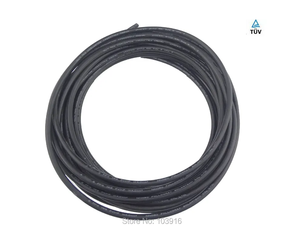 10 meters of 4.0mm2 Photovoltaic cable ( PV Cable ), TUV cable for PV Panels Connection, Solar System Cable 
10 meters of 4.0mm2 Photovoltaic cable ( PV Cable ), TUV cable for PV Panels Connection, Solar System Cable