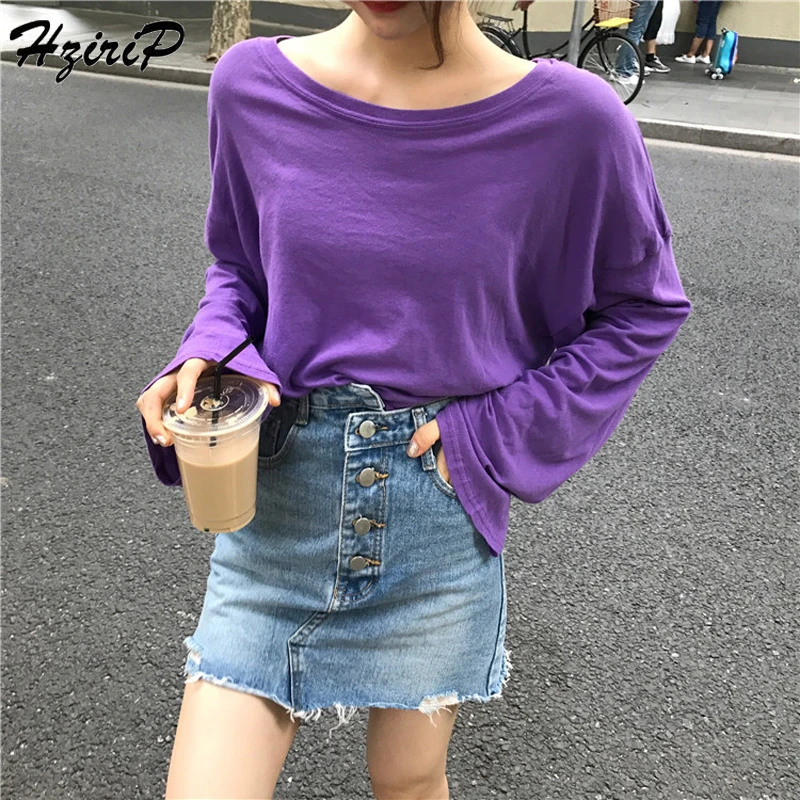 HziriP 2018 Women Longsleeve T-Shirts Streetwear Sunscreen Solid Tops O-Neck Loose Casual Tee Shirt Top Female T-shirt Clothes
HziriP 2018 Women Longsleeve T-Shirts Streetwear Sunscreen Solid Tops O-Neck Loose Casual Tee Shirt Top Female T-shirt Clothes