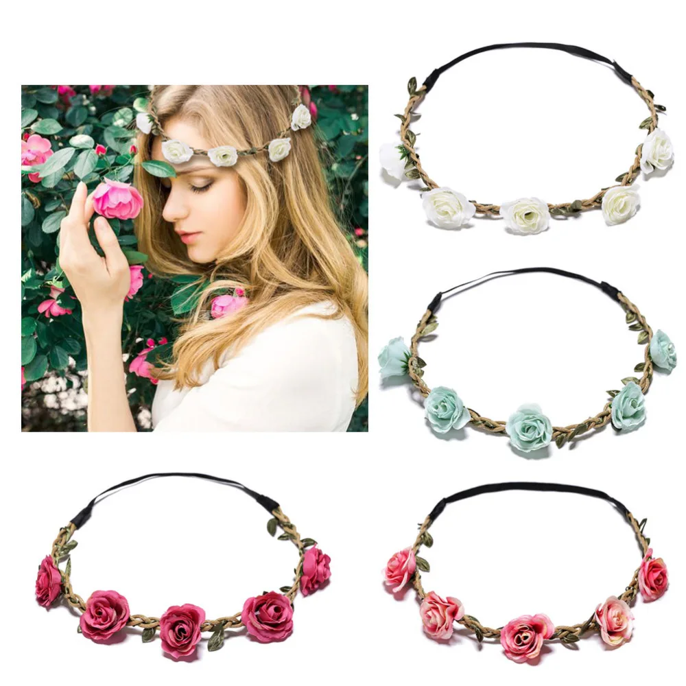 M MISM 1pc Elastic Flower Headband For Women Bridal Hair Decoration Rose Flower Crown Princess Girls Garden Hair Accessories
M MISM 1pc Elastic Flower Headband For Women Bridal Hair Decoration Rose Flower Crown Princess Girls Garden Hair Accessories