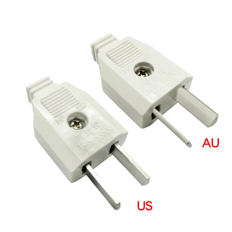 

Rotatable AU US Plug 2 Pin AC Power Electric Male Plug Socket Outlet Adaptor Rewireable Extension Cord Connector Adapter
