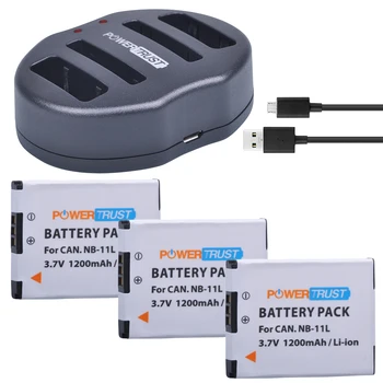 PowerTrust NB-11L NB 11L 3Pcs 1200mAh NB11L Camera Battery +Dual USB Charger for Canon IXUS 125 240HS A3400 A4000 A2300 A2400 Z1
PowerTrust NB-11L NB 11L 3Pcs 1200mAh NB11L Camera Battery +Dual USB Charger for Canon IXUS 125 240HS A3400 A4000 A2300 A2400 Z1