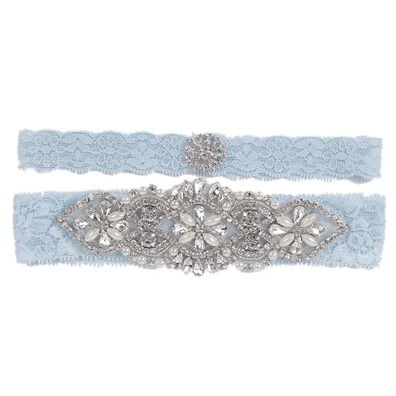 New Hot Wedding Garter Rhinestone Beading Lace Flower Blue Sexy Garter 2pcs set for Women/Female/Bride Thigh Ring Bridal Leg G
New Hot Wedding Garter Rhinestone Beading Lace Flower Blue Sexy Garter 2pcs set for Women/Female/Bride Thigh Ring Bridal Leg G