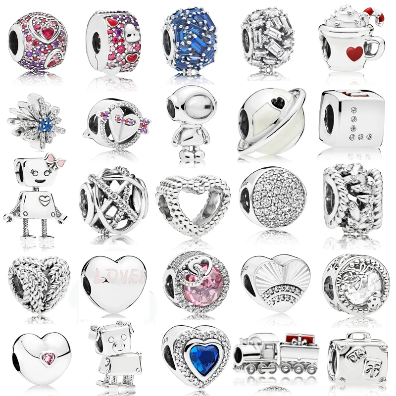 925 Sterling Silver Heart Charms astronaut Snowflake with CZ Beads Fit Original Pandora Charms Bracelet DIY Jewelry Accessories
925 Sterling Silver Heart Charms astronaut Snowflake with CZ Beads Fit Original Pandora Charms Bracelet DIY Jewelry Accessories