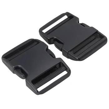 10 x Black Plastic Bracelet Quick Side Release Buckle for 5cm Width Belt