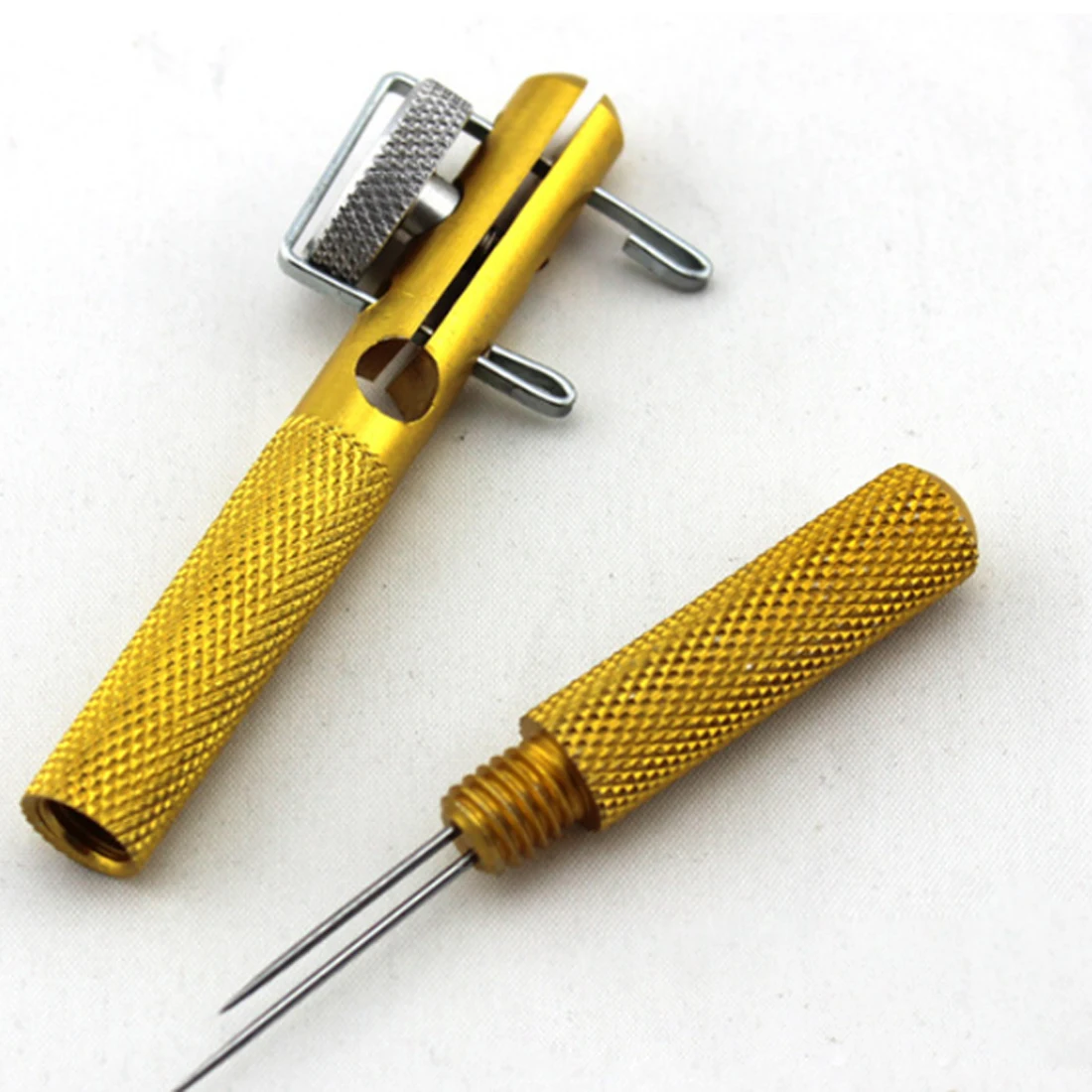 Aluminum Alloy Fishing Hook Tier Double-headed Needle Knots Tie Gold Fishing Line Knotter Fishhook Tie Device
Aluminum Alloy Fishing Hook Tier Double-headed Needle Knots Tie Gold Fishing Line Knotter Fishhook Tie Device
