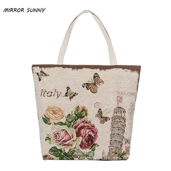 MIRROR SUNNY New design jacquard canvas single shoulder bag lady's canvas casual handbag female shopping bag
MIRROR SUNNY New design jacquard canvas single shoulder bag lady's canvas casual handbag female shopping bag