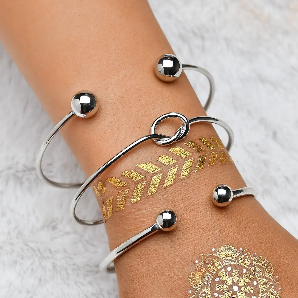 MissCyCy 3 pcs/set Bohemia Vintage Bangle Silver Color Alloy Knot Ball Open Bracelet for Women Party Wedding Accessories
MissCyCy 3 pcs/set Bohemia Vintage Bangle Silver Color Alloy Knot Ball Open Bracelet for Women Party Wedding Accessories