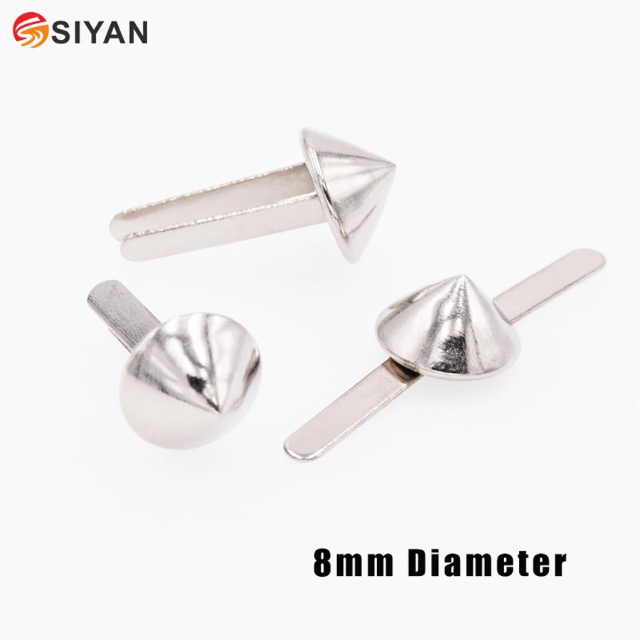 100Pcs 8mm Silver Tone Metal Spike Crafts Purse Feet Pointed Rivets Studs Pierced fit Punk Rock Rivets Embellishment DIY Crafts
100Pcs 8mm Silver Tone Metal Spike Crafts Purse Feet Pointed Rivets Studs Pierced fit Punk Rock Rivets Embellishment DIY Crafts