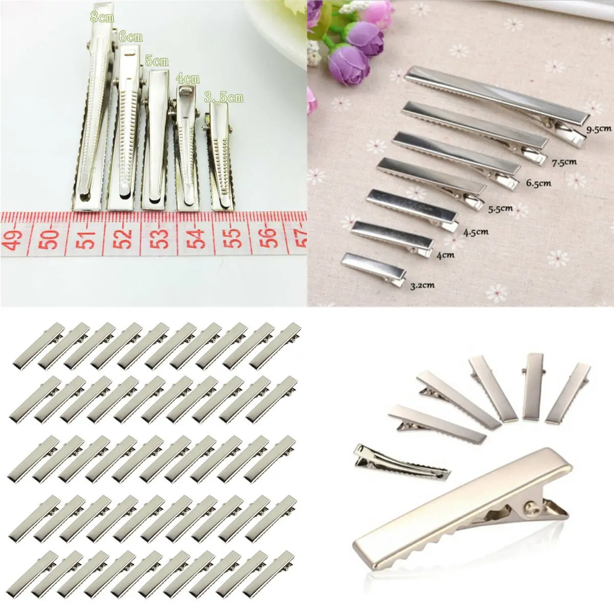 Metal Single Prong Clip Barrette 32mm/35mm/40mm/45mm 50 Pcs Alligator Hair Clips Silver Flat For Bows DIY Accessories Hairpins
Metal Single Prong Clip Barrette 32mm/35mm/40mm/45mm 50 Pcs Alligator Hair Clips Silver Flat For Bows DIY Accessories Hairpins