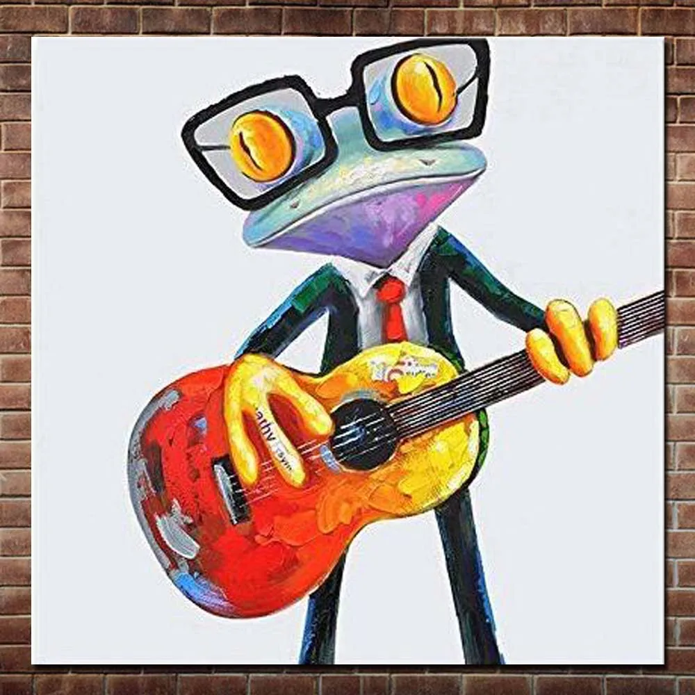 Hand Painted Modern Abstract Cartoon Animal Oil Painting On Canvas Music Frog Wall Picture Art For Children's Room Home Decor
Hand Painted Modern Abstract Cartoon Animal Oil Painting On Canvas Music Frog Wall Picture Art For Children's Room Home Decor