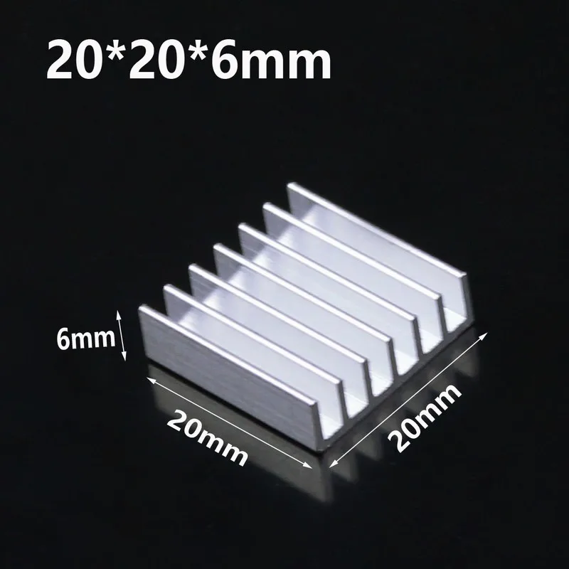 Gdstime 10 Pieces 20x20x6mm Aluminum Heatsink For Cooling Case 20mm x 6mm Heat Sink with 3M Tape
Gdstime 10 Pieces 20x20x6mm Aluminum Heatsink For Cooling Case 20mm x 6mm Heat Sink with 3M Tape