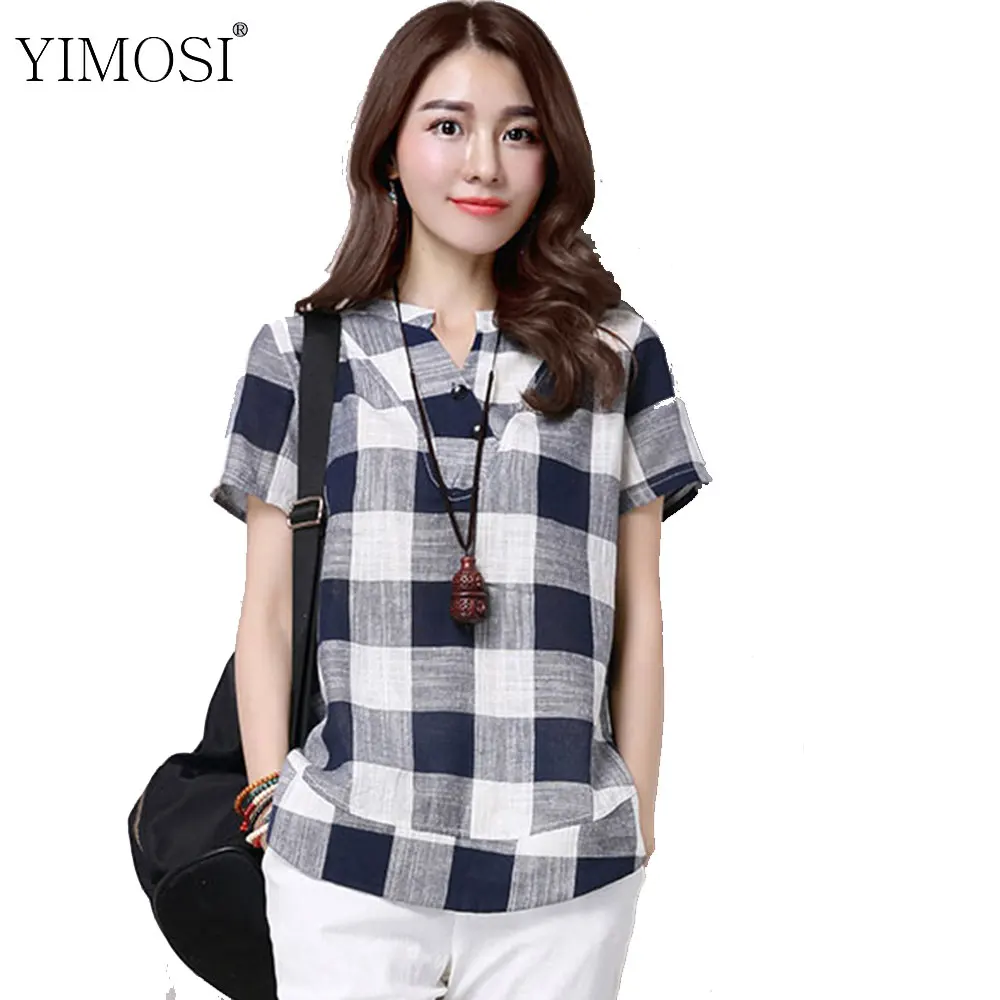 YIMOSI Women Summer Blouse 2019 Casual Cotton Linen Short Sleeve Plaid Shirt Female Vintage Tops Plus Size M-4XL #ZRF8951
YIMOSI Women Summer Blouse 2019 Casual Cotton Linen Short Sleeve Plaid Shirt Female Vintage Tops Plus Size M-4XL #ZRF8951
