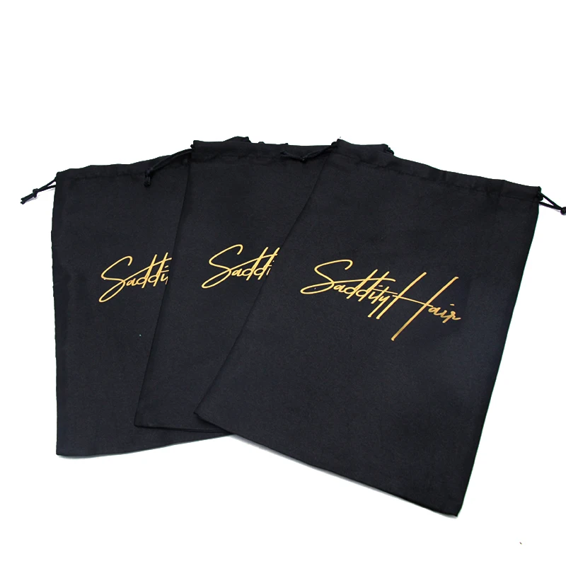 100Pcs / Lot Custom Logo Shiny Gold Black Silk Drawstring Pocket Hair Packaging Satin Bags Tassel Women Wig Storage Bag Gift Bag
100Pcs / Lot Custom Logo Shiny Gold Black Silk Drawstring Pocket Hair Packaging Satin Bags Tassel Women Wig Storage Bag Gift Bag