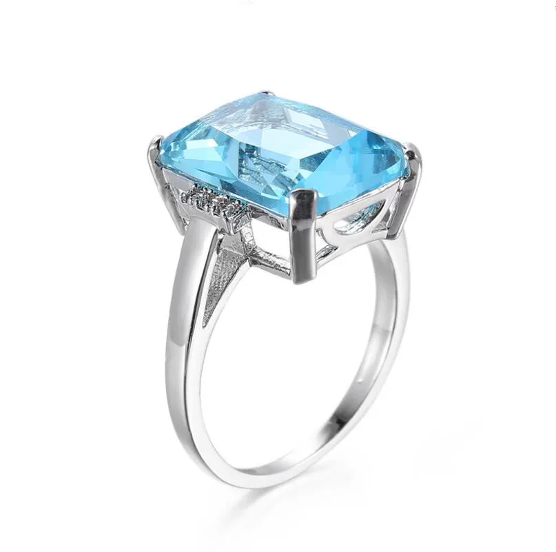 New Female Sea Blue Crystal Ring Love Promise Engagement Geometric Square Rings For Women Fashion Jewelry
New Female Sea Blue Crystal Ring Love Promise Engagement Geometric Square Rings For Women Fashion Jewelry