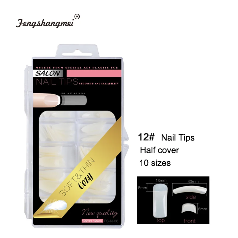 fengshangmei 100pcs Long Flat Nail Fake Half Cover Transparent Plastic False Nails
fengshangmei 100pcs Long Flat Nail Fake Half Cover Transparent Plastic False Nails