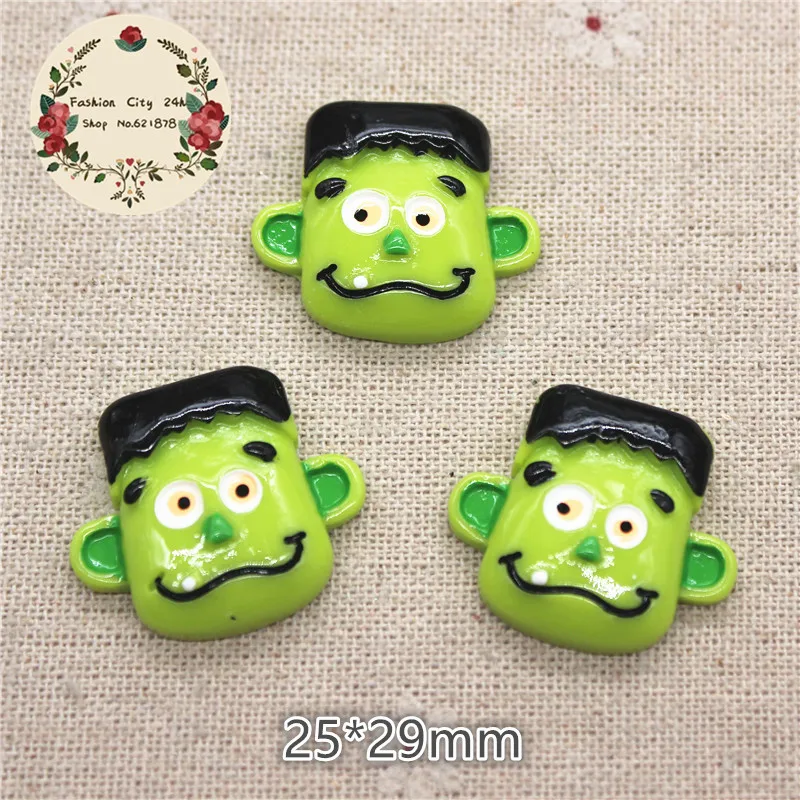 10pc Green Face Frankenstein Halloween Party Resin Cabochons Flatback DIY craft decoration,25*29mm
10pc Green Face Frankenstein Halloween Party Resin Cabochons Flatback DIY craft decoration,25*29mm