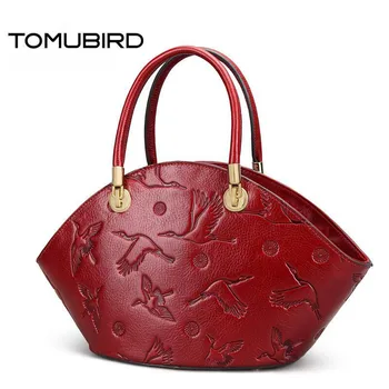 

TOMUBIRD Superior cowhide Embossed luxury fashion handbags women bags designer women genuine leather handbags tote bag