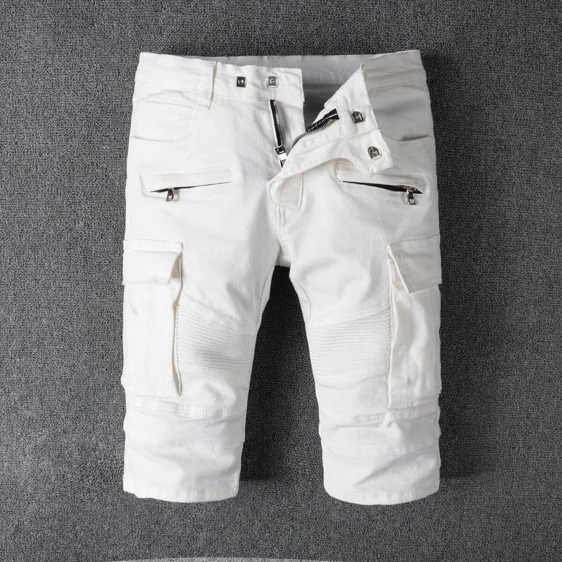 2018 New Summer Fashion Men's Jeans Shorts White Color Big Pocket Cargo Shorts Men High Street Punk Style Short Biker Jeans Men
2018 New Summer Fashion Men's Jeans Shorts White Color Big Pocket Cargo Shorts Men High Street Punk Style Short Biker Jeans Men