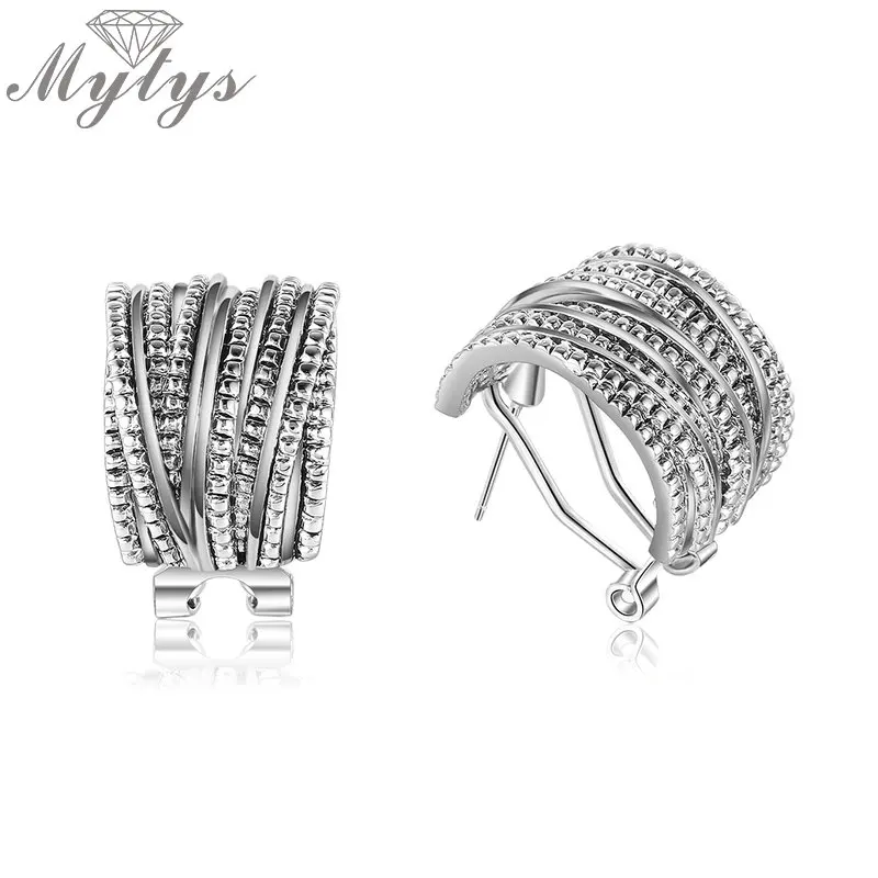 Mytys Silver Design Retro Antique Statement Earrings Geometry Line Cross Intertwined Small Hoop Earrings for Women Brincos CE533
Mytys Silver Design Retro Antique Statement Earrings Geometry Line Cross Intertwined Small Hoop Earrings for Women Brincos CE533