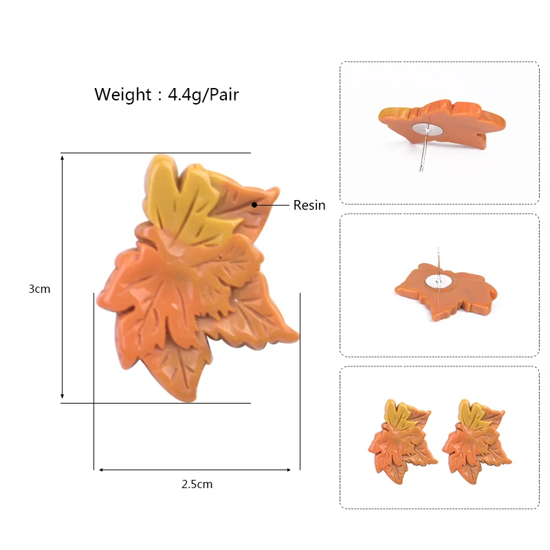 GuanLong Trendy Yellow Leaf Resin Fashion Earrings for Women Big Acrylic Drop Earring for Girls New Party Jewelry Brincos 2019 (6)