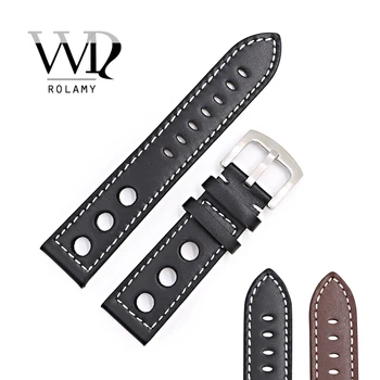 Rolamy 22mm Newest Hot Sell Popular Real Calf Leather Handmade Black Brown with White Stitches Wrist Watch Band Strap Clasp
Rolamy 22mm Newest Hot Sell Popular Real Calf Leather Handmade Black Brown with White Stitches Wrist Watch Band Strap Clasp